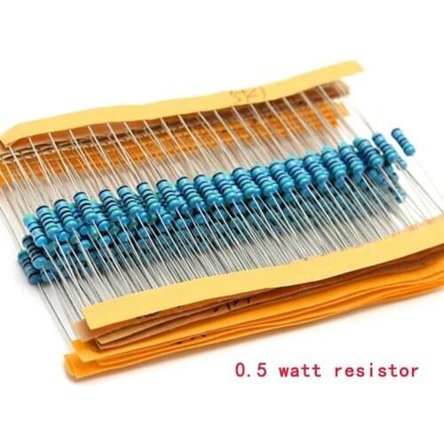 0.5 watt resistor Metal film resistance kit,1/2W 1% DIY electronic set of resistors Assorted package 56 ohm 390 ohm 3.3K 4.7K
