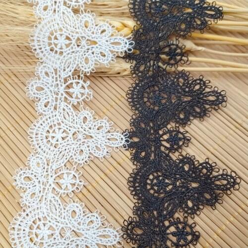 1Yards Latest Lace Fabric 6cm Guipure Crafts Flower Lace Fabric Ribbon Collar Cotton Lace Trim Sewing Applique dentelle LQ34