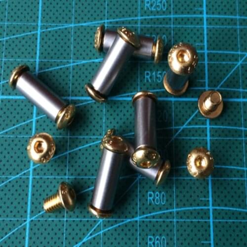 2sets DIY tool knife handle screw High strength 12.9 grade imported semi-round head to lock screw Tyrant gold knife handle screw