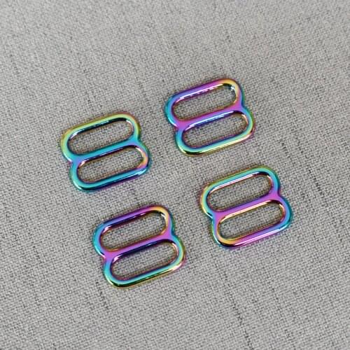 20 Pcs/Lot 15mm Colourful Metal Heavy Duty Thickness Shoulder Leather Bag Strap Belt Adjust Tri-glide DIY Accessories