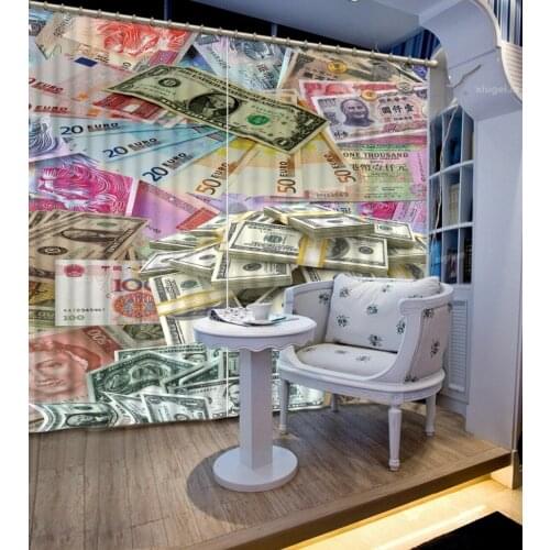 3D Curtain Color Money Pictures Modern Luxury 3D Curtain Drapes For Bed Room Living Room Office Hotel Cortinas Custom any size