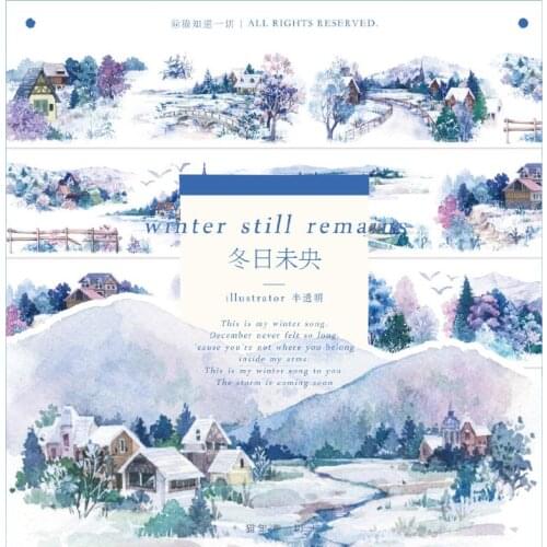 4.5cm*90cCat Knows All A Beautful Snowing Winter Washi Tape Sample