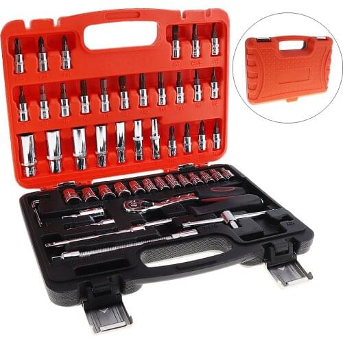 53pcs Sale Automobile Motorcycle Car Repair Tool Box Precision Fast of Ratchet Torque Wrench Combo Tools for Car Auto Repairing