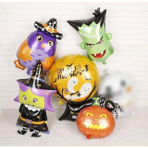 Halloween balloon decoration carnival ghost festival pumpkin lantern bat witch skeleton skull aluminum foil balloons wholesale