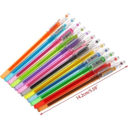 Diamond Gel Pen School Supplies Draw 12 Colored Pens Student Candy Color Gifts for School Pen Writing Tools Kawaii Stationery