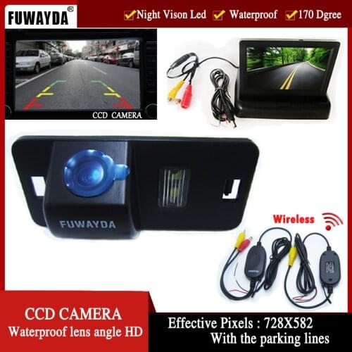 FUWAYDA Wireless CCD chip Car RearView Camera for BMW 1357 series X3 X5 X6 Z4 E39 E53 E46 with 4.3Inch foldable LCD TFT Monitor