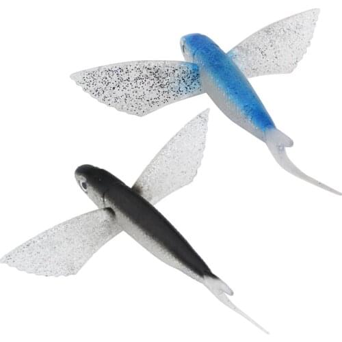 Bionic Flying Fish Sea Fish Soft Tuna Lure Saltwater Kingfish/Mackerel/Marlin/Mahi Offshore Trolling Onshore Floating Crankbait