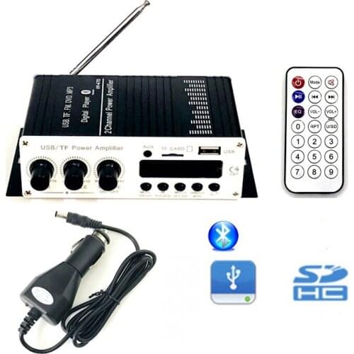 Bluetooth Motorcycle Car Computer Power Amplifier U Disk TF Card Single Loop Lossless Music Playback FM Radio Mini Amplifier