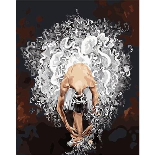 DIY Digital Painting By Numbers Package Ballet water wave dance Coloring Wall Art Picture Gift frameless