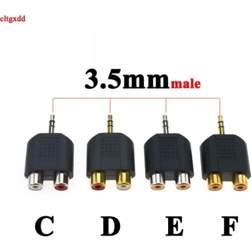Cltgxdd 1PCS 3.5 mm AUX male to 2 RCA Female Audio Adapter for Computer Speaker Earphone Headphone Stereo AUX Splitter Connector