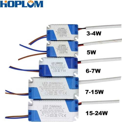 LED Dimmable Driver 3-24W Light Transformer 300mA Power Supply AC85-265V DC3-85V Adapter for Light Lamp