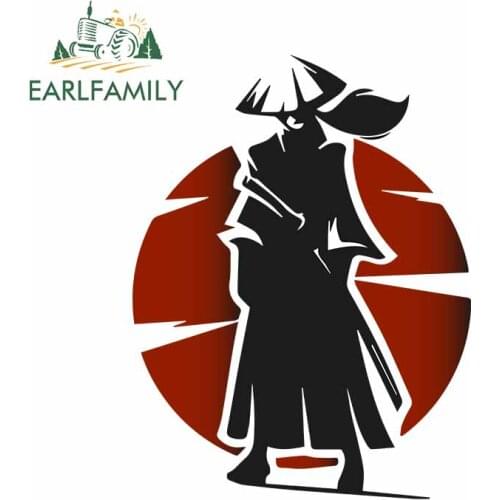 EARLFAMILY 13cm x 9.9cm Samurai Ronin Swordsman Logo Auto Car Stickers Creative Waterproof Vinyl Car Wrap JDM VAN Decals