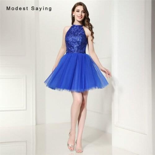Elegant Royal Blue A-Line Short Homecoming Dresses 2017 with Beaded Bodice Girls 8th grade Graduation vestido de formatura curto
