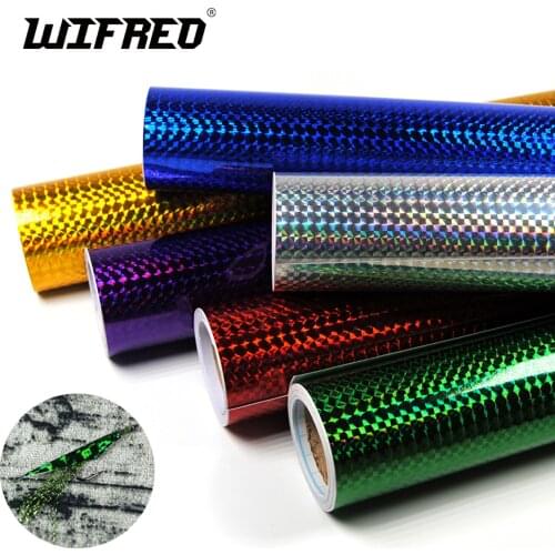 Wifreo 10m/5m Holographic Adhesive Film Sticker Flash Tape Lure DIY Building Jig Squid Skin Sabiki Bait Decal Fly Tying Material