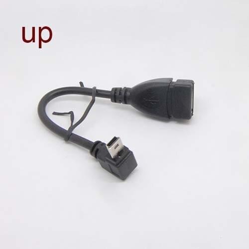 90Degree UP Angle Mini 5pin USB Male to USB Female Charger Data Adapter cable NEW