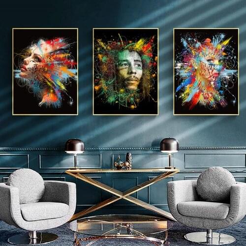 Animal Picture Figure Painting Lip Wall Art Canvas Painting Print Modern Trippy for Living Room Home Decor No Frame
