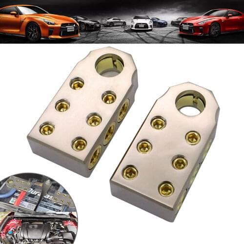 6V-48V Car Battery Terminal Clamp 1/0 2 4 8 GA AWG Gauge Positive Negative Port Connector for Outdoor Car Parts Decoration