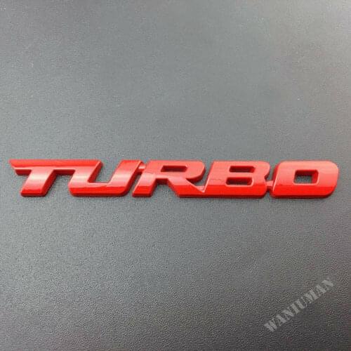 Red Car Turbo Alloy Metal Auto Trunk Lid Tailgate Sticker Badges Emblems Decals