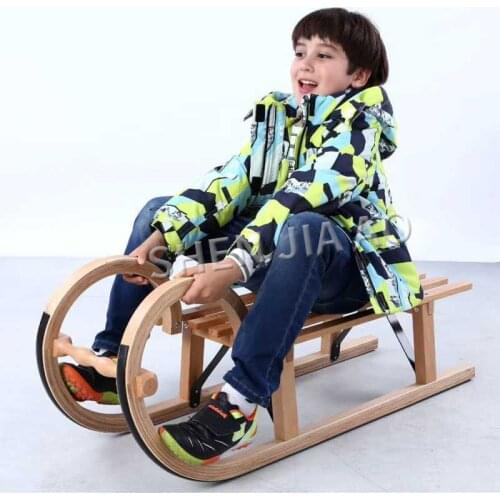 Ski skating machine / solid wood sled / childrens adult ski equipment / family winter entertainment skiing supplies