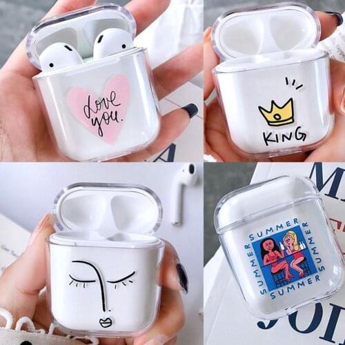 Fashion Cartoon Transparent Wireless Earphone Cover Dustproof Protective Case Skin Accessories Pouch For Airpod s Silm Case