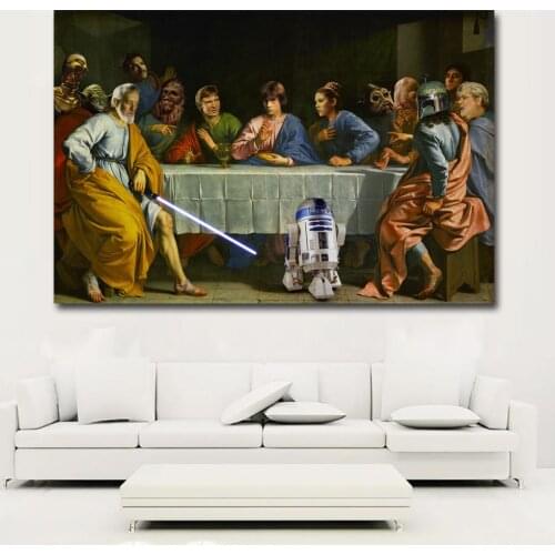 MUTU HD Prints Surrealism Last Supper People With Robert Painting Printed On Canvas Prints Posters Home Decor Wall Art Paintings