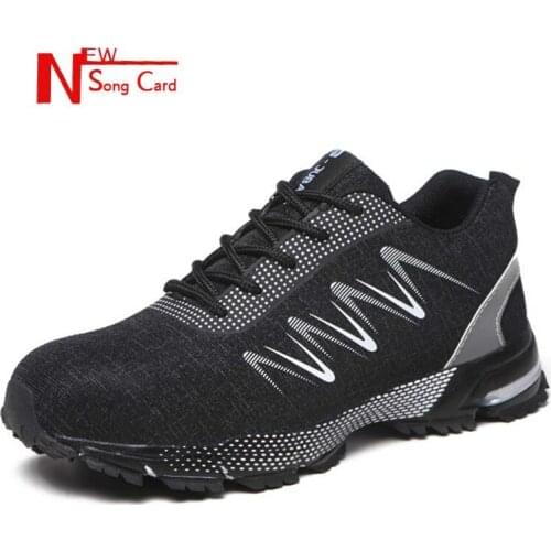 Mens 2020 new safety shoes anti-smashing work boots lightweight breathable steel toe cap wear-resistant indestructible sneakers