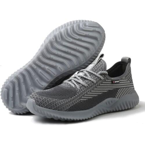 Air Mesh Steel Toe Safety Shoes Men Breathable Working Shoes Puncture-Proof Non-slip Safety Boots Lightweight Sneakers Drop ship