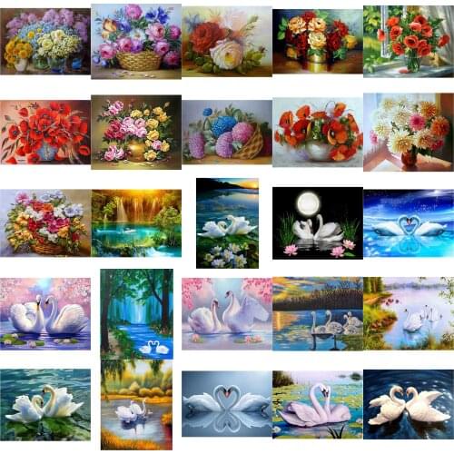 White swans cross stitch kit people 18ct 14ct UNprinting11ct count print canvas stitches embroidery DIY handmade needlework