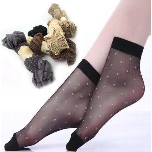 Hot 10 Pairs Women Socks Breathable Silk socks Solid Color Boat socks Comfortable Ankle Socks White Black