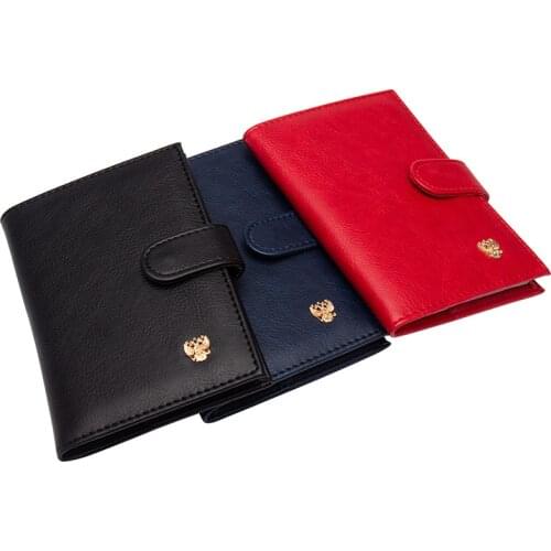 Fashion New PU Leather Russian Emblem Logo Passport Cover For Women Men Leather Passport Case Card holder Passport Wallet Purse