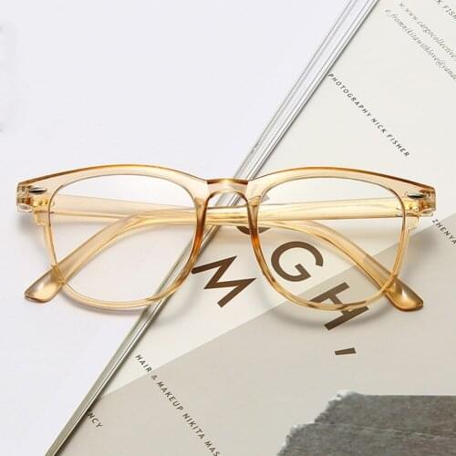 Women Men Anti Blue Light Computer Glasses Blocking Filter Round Glasses Super Light Frame Eyeglasses Pink Clear Spectacles