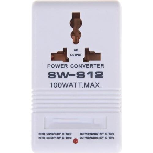 110V To 220V Step Up Down Voltage Converter 100W Watt Transformer Travel Socket