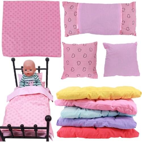 Doll Accessories Bedding Sheet Pillowcase Doll Furniture Sofa For 18 Inch American Doll 43 Cm Baby Reborn Items,Generation Toys