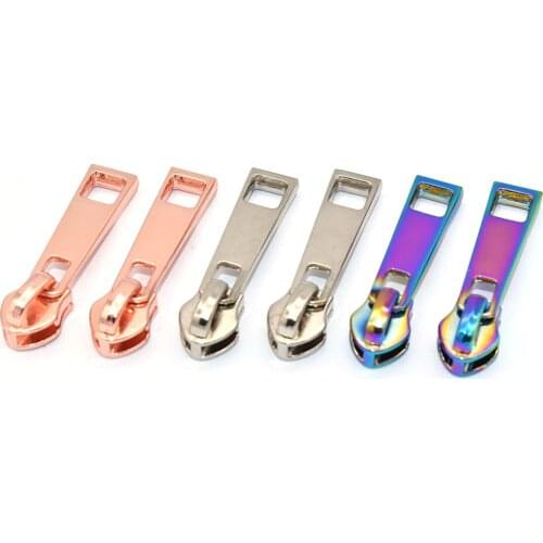 Size 5 Rainbow Zipper #5 Fashion Zipper Head Zipper Puller Alloy Zipper Fastener Slider For Zip head Purse bags shoes Making