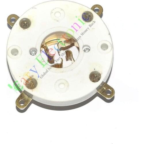 Wholesale and retail 1pc 4Pin GOLD Ceramic vacuum Tube Socket for valve FU5 845 211 805 U4J audio amp free shipping