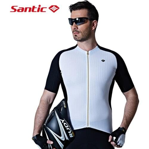 Santic Men Cycling Short Sleeve Cycling Top Jersey Jersey Extreme Fit Imported Water Diffusible Fabric Road Bike Short M7C02101