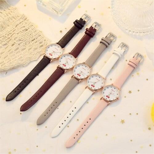 GAIETY Cute cherry ladies quartz watch Korean Style Cute Fruit Fashion Casual Student Ladies Watch student Gifts Creativity 03