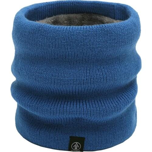 Women Knit Neck Scarf Men Thick Warmer Fleece Inside Winter Snood Scarf Wool Elastic Children Collar Ring Scarves