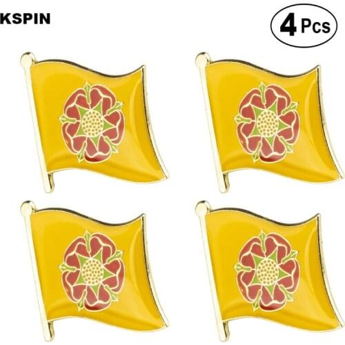 LANCASHIRE Lapel Pin Flag badge Brooch Pins Badges 4pcs
