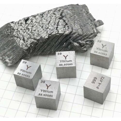 10mm Yttrium Y Cubic Periodic Table Cube 99.9% Pure Yttrium Cubic Metal Gift Rare Metal Yttrium Element Block Sample