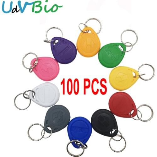 100 pcs TK4100 Read only 125kHz RFID ID Card Key Keyfobs Access Control Tag Blue Access Control Key Only