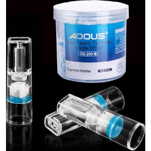 100pcs Healthy Disposable Smoking Filter Pipe Tobacco Cigarettes Reduce Tar Filter Holder Cleaning Container Smoking Accessories