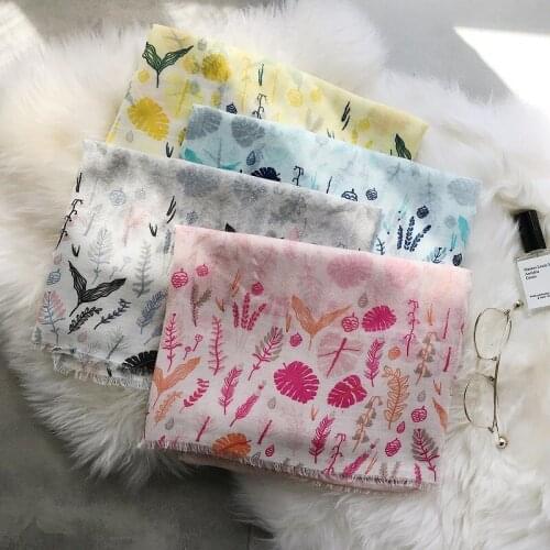 2018 Fashion Cotton Palm Leaf Fringe Scarf Shalws Leopard Print Hijab Wrap Leaf Muffler 10pcs/Lot Wholesale Free Shipping