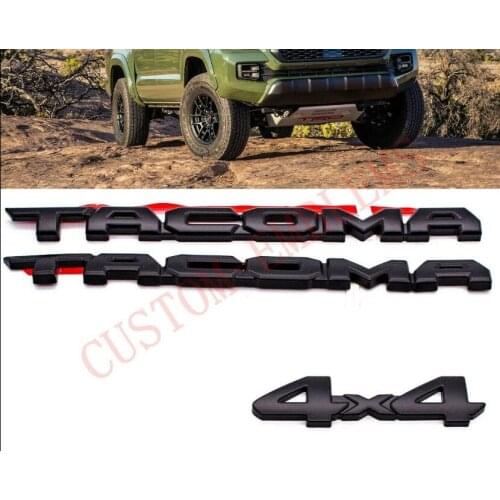 3PCS KIT BLACKOUT OVERLAY EMBLEM BADGE Fit For 2016-2020 TACOMA V6 OEM