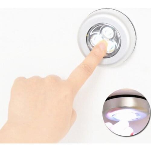 3 LED Wireless Cabinet Closet Cabinet Stair Lamp Wireless Touch Switch Kitchen Wall Night Light for Car Boot Camping Emergency