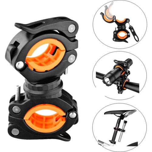 360 Rotation Bike Light Mount Flashlight Crutch Stick Cane Grip Holder Clamp Bracket for Electric Bicycle Scooter