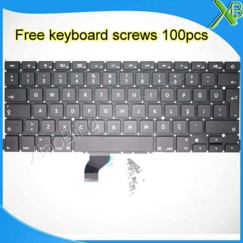 5PCS---Brand New For MacBook Pro Retina 13.3" A1502 TR Turkish Turkey keyboard+100pcs keyboard screws 2013-2015 Years