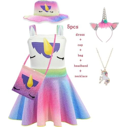 Kids unicorn Dress Girls clothing Children Toddler Dresses for Girls Clothes unicornio Teenager Prom Designs Baby Sundress