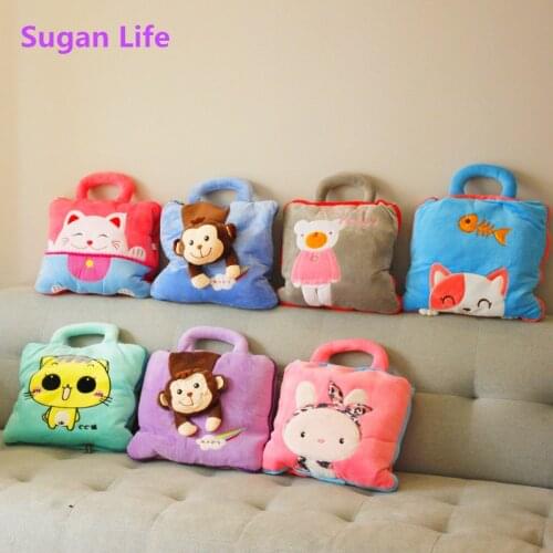 Sugan Life 2 in1 Flannel air-conditioning blanket plush Cartoon toy cartoon air conditioner is pillow dual-use creative gift