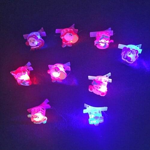 Flash Childrens Hairpin Luminous Gift Hairpin Accessories Cartoon Hair Clips Led Light up Kid Toys Party Birthday LED Supplies
